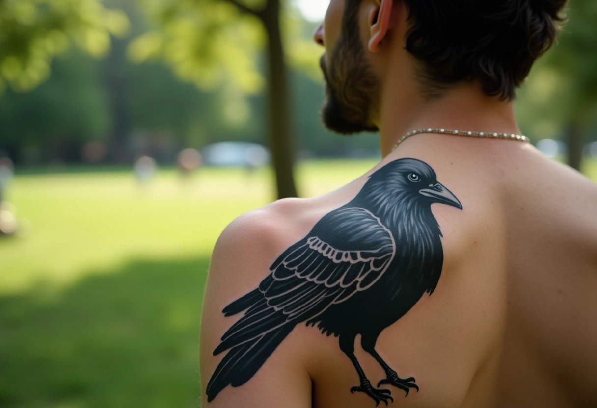 tatouage corbeau